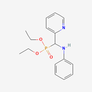molecular formula C16H21N2O3P B14712244 Phosphonic acid, [(phenylamino)-2-pyridinylmethyl]-, diethyl ester CAS No. 21081-98-1