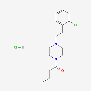 molecular formula C16H24Cl2N2O B14712249 Piperazine, 1-butyryl-4-(o-chlorophenethyl)-, hydrochloride CAS No. 22929-31-3