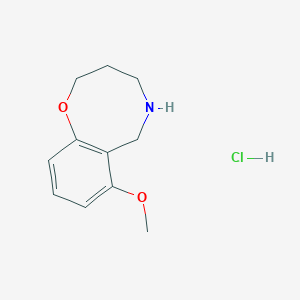 molecular formula C11H16ClNO2 B1471225 7-methoxy-3,4,5,6-tetrahydro-2H-1,5-benzoxazocine hydrochloride CAS No. 1823895-36-8