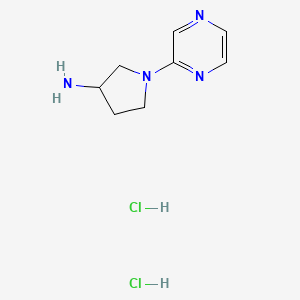 molecular formula C8H14Cl2N4 B1471231 1-(Pyrazin-2-yl)pyrrolidin-3-amine dihydrochloride CAS No. 2098025-68-2