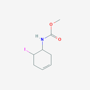 molecular formula C8H12INO2 B14712335 Methyl hydrogen (6-iodocyclohex-3-en-1-yl)carbonimidate CAS No. 20646-79-1