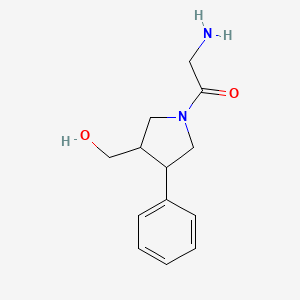 molecular formula C13H18N2O2 B1471241 2-Amino-1-(3-(hydroxymethyl)-4-phenylpyrrolidin-1-yl)ethan-1-one CAS No. 2098038-57-2