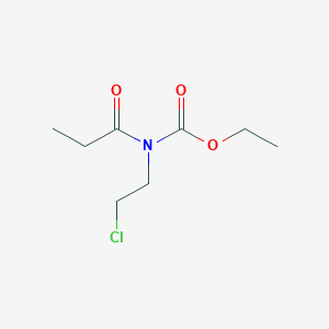 molecular formula C8H14ClNO3 B14712476 Ethyl(2-chloroethyl)propanoylcarbamate CAS No. 13670-26-3
