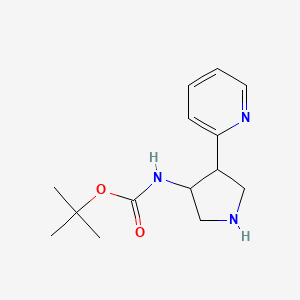 molecular formula C14H21N3O2 B1471248 Tert-butyl (4-(pyridin-2-yl)pyrrolidin-3-yl)carbamate CAS No. 2098051-73-9