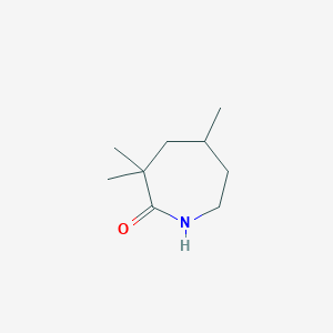 molecular formula C9H17NO B14712564 3,3,5-Trimethylazepan-2-one CAS No. 21876-27-7