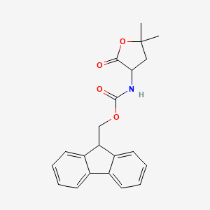 molecular formula C21H21NO4 B1471260 9H-fluoren-9-ylmethyl N-(5,5-dimethyl-2-oxooxolan-3-yl)carbamate CAS No. 1427378-74-2