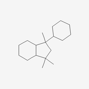 molecular formula C18H32 B14712709 1H-Indene, 1-cyclohexyloctahydro-1,3,3-trimethyl- CAS No. 22236-61-9