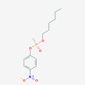 molecular formula C13H20NO5P B14712728 Hexyl 4-nitrophenyl methylphosphonate CAS No. 13014-47-6