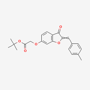 molecular formula C22H22O5 B14712765 Tert-butyl 2-[2-[(4-methylphenyl)methylidene]-3-oxo-benzofuran-6-yl]oxyacetate CAS No. 7048-19-3