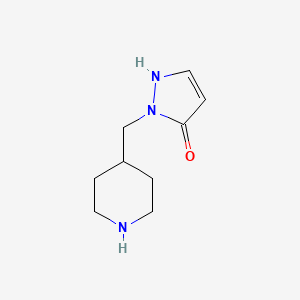 molecular formula C9H15N3O B1471280 1-(piperidin-4-ylmethyl)-1H-pyrazol-5-ol CAS No. 2092795-87-2