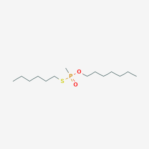molecular formula C14H31O2PS B14712800 O-Heptyl S-hexyl methylphosphonothioate CAS No. 20626-88-4