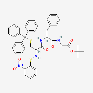 molecular formula C43H44N4O6S2 B14712815 Tert-butyl 2-[[2-[[2-[(2-nitrophenyl)sulfanylamino]-3-tritylsulfanylpropanoyl]amino]-3-phenylpropanoyl]amino]acetate CAS No. 13342-46-6