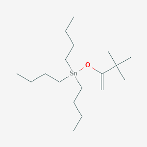 molecular formula C18H38OSn B14712817 Tributyl[(3,3-dimethylbut-1-EN-2-YL)oxy]stannane CAS No. 17795-68-5