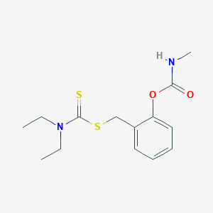 molecular formula C14H20N2O2S2 B14712952 2-{[(Diethylcarbamothioyl)sulfanyl]methyl}phenyl methylcarbamate CAS No. 22134-63-0