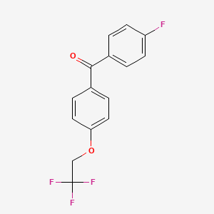 molecular formula C15H10F4O2 B1471299 (4-氟苯基)-[4-(2,2,2-三氟乙氧基)-苯基]-甲酮 CAS No. 113674-87-6