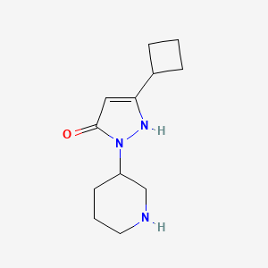 molecular formula C12H19N3O B1471305 3-cyclobutyl-1-(piperidin-3-yl)-1H-pyrazol-5-ol CAS No. 2098089-79-1