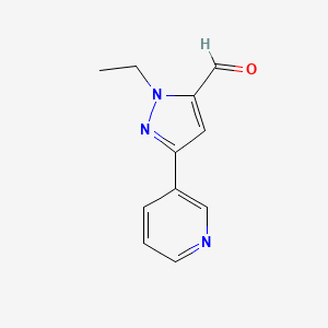 molecular formula C11H11N3O B1471308 1-ethyl-3-(pyridin-3-yl)-1H-pyrazole-5-carbaldehyde CAS No. 1784924-95-3