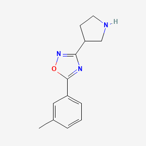 molecular formula C13H15N3O B1471312 3-(Pyrrolidin-3-yl)-5-(m-tolyl)-1,2,4-oxadiazole CAS No. 1782850-40-1