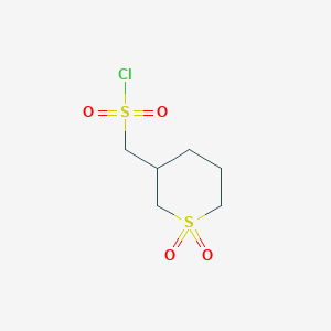 molecular formula C6H11ClO4S2 B1471314 (1,1-Dioxothian-3-yl)methanesulfonyl chloride CAS No. 1781507-54-7