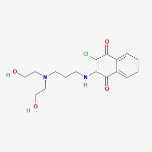 molecular formula C17H21ClN2O4 B14713189 2-({3-[Bis(2-hydroxyethyl)amino]propyl}amino)-3-chloronaphthalene-1,4-dione CAS No. 22295-81-4