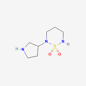 molecular formula C7H15N3O2S B1471319 2-(Pyrrolidin-3-yl)-1,2,6-thiadiazinane 1,1-dioxide CAS No. 1785056-00-9