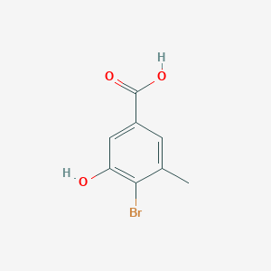 molecular formula C8H7BrO3 B1471321 3-Hydroxy-4-bromo-5-methylbenzoic acid CAS No. 1779883-65-6