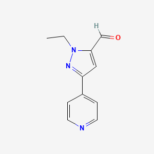 1-ethyl-3-(pyridin-4-yl)-1H-pyrazole-5-carbaldehyde