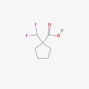 molecular formula C7H10F2O2 B1471328 1-(Difluoromethyl)cyclopentane-1-carboxylic acid CAS No. 1783741-84-3