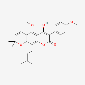molecular formula C27H28O6 B14713311 Lonchocarpenin CAS No. 22263-56-5