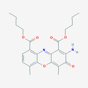 molecular formula C24H28N2O6 B14713314 Dibutyl 2-amino-4,6-dimethyl-3-oxophenoxazine-1,9-dicarboxylate CAS No. 13397-16-5