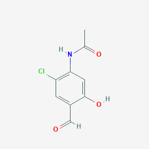 molecular formula C9H8ClNO3 B1471332 N-(2-Chloro-4-formyl-5-hydroxyphenyl)acetamide CAS No. 1350475-36-3