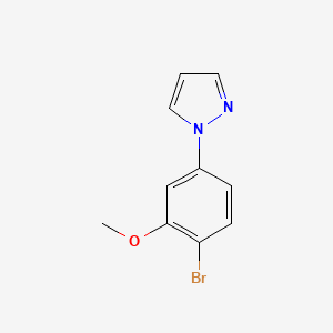 molecular formula C10H9BrN2O B1471335 1-(4-溴-3-甲氧基苯基)-1H-吡唑 CAS No. 1378878-50-2