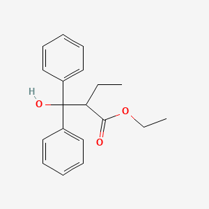 molecular formula C19H22O3 B14713430 Ethyl 2-[hydroxy(diphenyl)methyl]butanoate CAS No. 7142-75-8