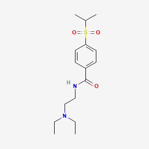 molecular formula C16H26N2O3S B14713567 N-[2-(diethylamino)ethyl]-4-propan-2-ylsulfonylbenzamide CAS No. 21140-77-2