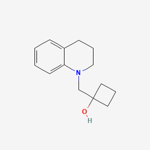 molecular formula C14H19NO B1471360 1-[(1,2,3,4-Tetrahydroquinolin-1-yl)methyl]cyclobutan-1-ol CAS No. 1783755-96-3