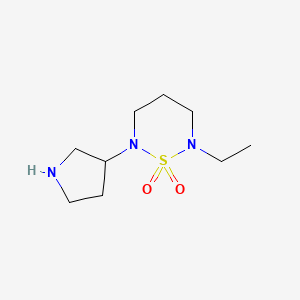 molecular formula C9H19N3O2S B1471366 2-Ethyl-6-(pyrrolidin-3-yl)-1,2,6-thiadiazinane 1,1-dioxide CAS No. 2090265-73-7