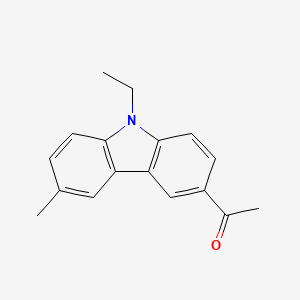 molecular formula C17H17NO B14713688 Ethanone, 1-(9-ethyl-6-methyl-9H-carbazol-3-yl)- CAS No. 18906-55-3