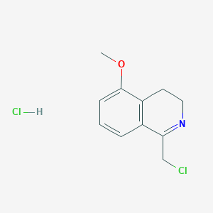 molecular formula C11H13Cl2NO B1471369 1-(Chloromethyl)-5-methoxy-3,4-dihydroisoquinoline hydrochloride CAS No. 141463-73-2