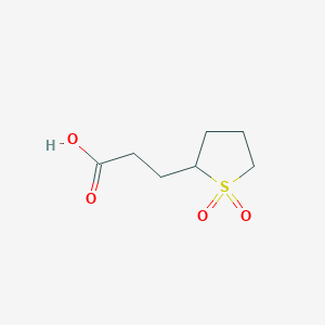 molecular formula C7H12O4S B1471370 3-(1,1-二氧代四氢噻吩-2-基)丙酸 CAS No. 1781310-91-5