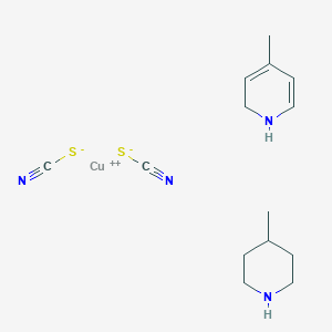 molecular formula C14H22CuN4S2 B14713707 Copper;4-methyl-1,2-dihydropyridine;4-methylpiperidine;dithiocyanate CAS No. 15242-58-7
