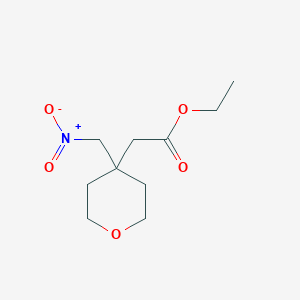 molecular formula C10H17NO5 B1471396 Ethyl 2-(4-(nitromethyl)tetrahydro-2H-pyran-4-yl)acetate CAS No. 205827-21-0