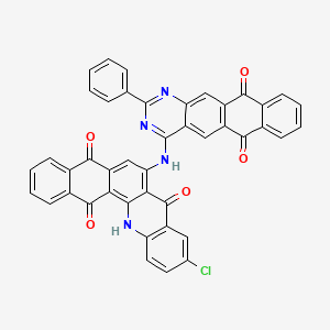 molecular formula C43H21ClN4O5 B14713992 Naphth[2,3-c]acridine-5,8,14(13H)-trione, 10-chloro-7-[(6,11-dihydro-6,11-dioxo-2-phenylnaphtho[2,3-g]quinazolin-4-yl)amino]- CAS No. 6661-46-7