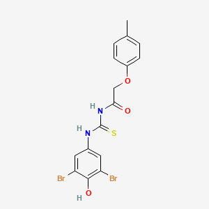 molecular formula C16H14Br2N2O3S B14714073 N-[(3,5-dibromo-4-hydroxy-phenyl)thiocarbamoyl]-2-(4-methylphenoxy)acetamide CAS No. 6946-76-5