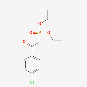molecular formula C12H16ClO4P B14714148 Phosphonic acid, [2-(4-chlorophenyl)-2-oxoethyl]-, diethyl ester CAS No. 18276-82-9