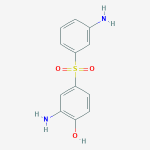 molecular formula C12H12N2O3S B14714294 Phenol, 2-amino-4-[(3-aminophenyl)sulfonyl]- CAS No. 14571-19-8