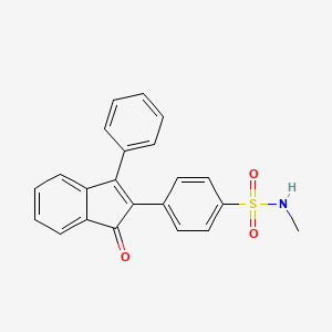 molecular formula C22H17NO3S B14714344 N-Methyl-4-(1-oxo-3-phenyl-1H-inden-2-yl)benzene-1-sulfonamide CAS No. 13740-75-5