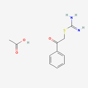 molecular formula C11H14N2O3S B14714349 acetic acid;phenacyl carbamimidothioate CAS No. 7147-63-9