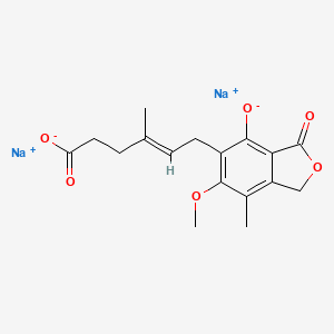 molecular formula C17H18Na2O6 B14714410 Mycophenolic acid disodium salt CAS No. 23047-11-2