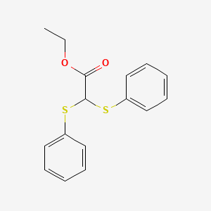 molecular formula C16H16O2S2 B14714464 Acetic acid, bis(phenylthio)-, ethyl ester CAS No. 20461-96-5