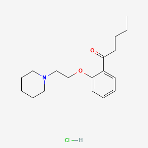 molecular formula C18H28ClNO2 B14714515 Valerophenone, 2'-(2-piperidinoethoxy)-, hydrochloride CAS No. 20800-20-8